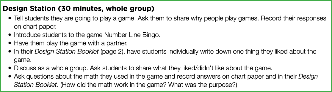 Design Station (30 minutes, whole group) Tell students they are going to play a game  Ask them to share why people pl   