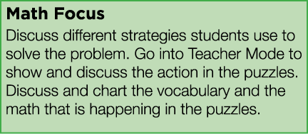 Math Focus Discuss different strategies students use to solve the problem  Go into Teacher Mode to show and discuss t   