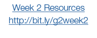 Week 2 Resources http:  bit ly g2week2